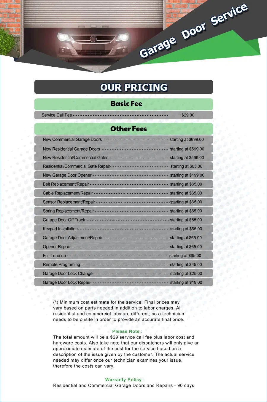 Galaxy Garage Door Service Pembroke Pines, FL 954-368-0458